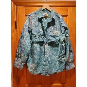 Aqua Design Lightweight Button Down Shirt Mens Size XL With Vents